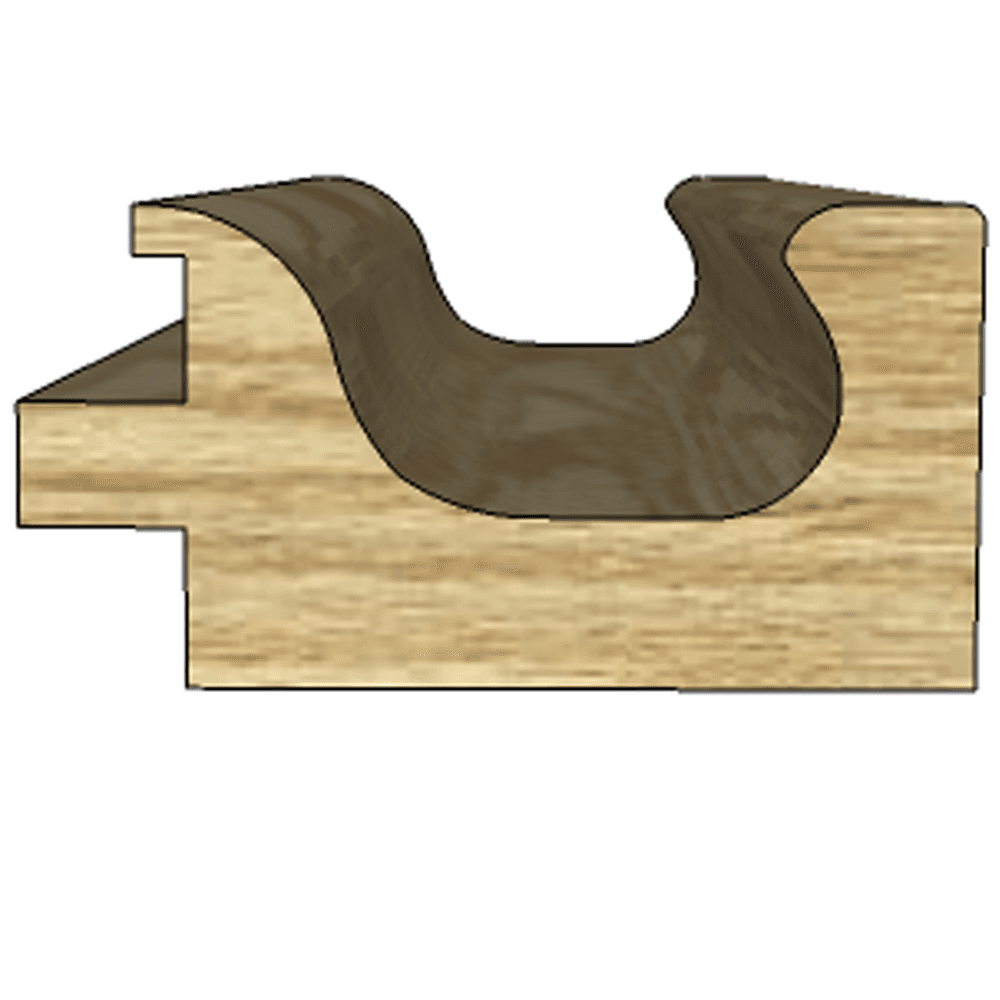 Oak Finger Pull for Woodfold Marco 96" C-Molding - Detailed view