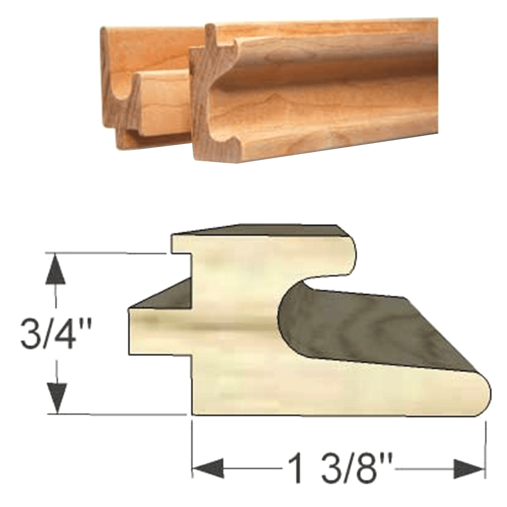 Woodfold Marco J-Molding Finger Pull with Oak Finish - Image 2
