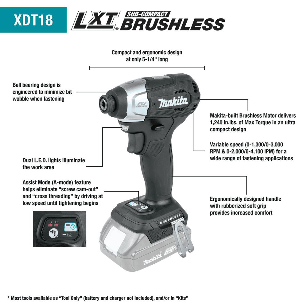 Makita XDT18 Feature Shot call-outs