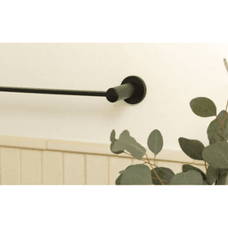 12" Modern Wilshire Rosette Towel Bar, Flat Black Alt 1 - Image