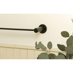 24" Modern Small Regular Rosette Towel Bar, Unlacquered Brass Alt 1 - Image