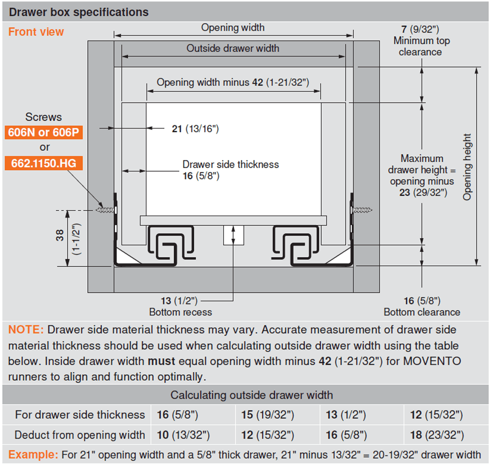 Blum 763H undermount slide for smooth drawer operation