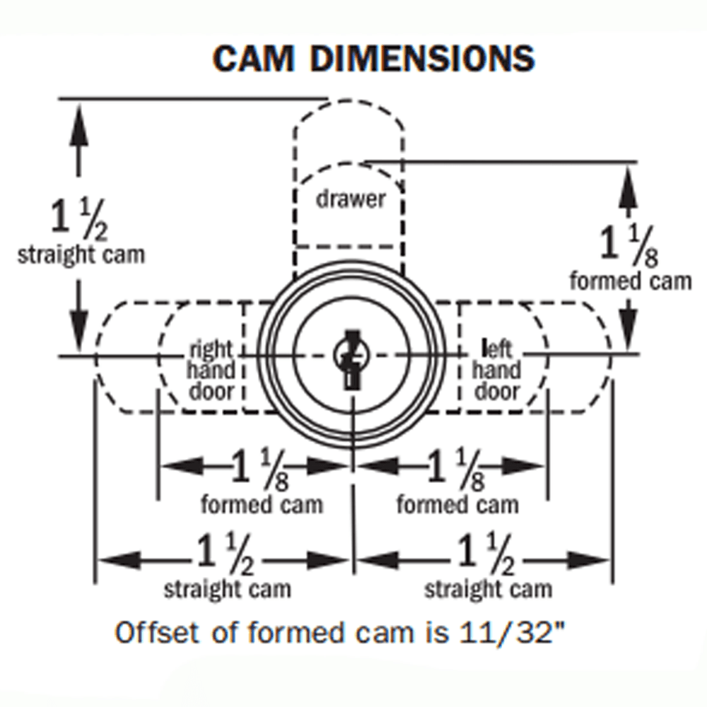 8073 Disc Tumbler Cylinder Cam Lock with FlexaCam, Bright Nickel, Keyed to C413A Key - Alt Image 1