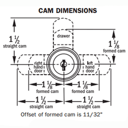 8073 Disc Tumbler Cylinder Cam Lock with FlexaCam, Bright Nickel, Keyed to C413A Key - Alt Image 1