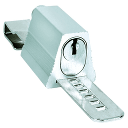 8140 Pin Tumbler Ratchet Lock, Dull Chrome, Keyed to 915 Key - Main Image