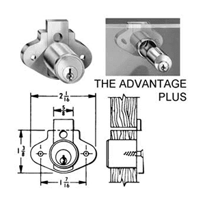 8163 Pin Tumbler Drawer Lock, Dull Chrome, Keyed to C915A Key - Alt Image 1