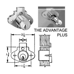 8163 Pin Tumbler Drawer Lock, Dull Chrome, Keyed to C915A Key - Alt Image 1