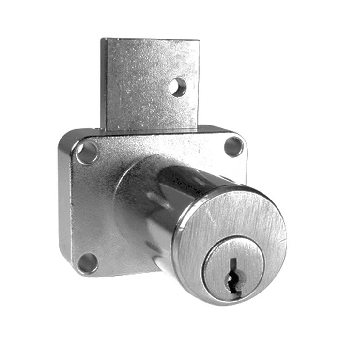 8178 Pin Tumbler Drawer Lock, Dull Chrome, Keyed to KA915 Key - Main Image