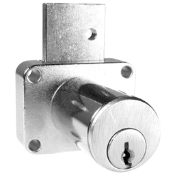 8179 Pin Tumbler Drawer Lock, Dull Chrome, Keyed to KA915 Key - Main Image