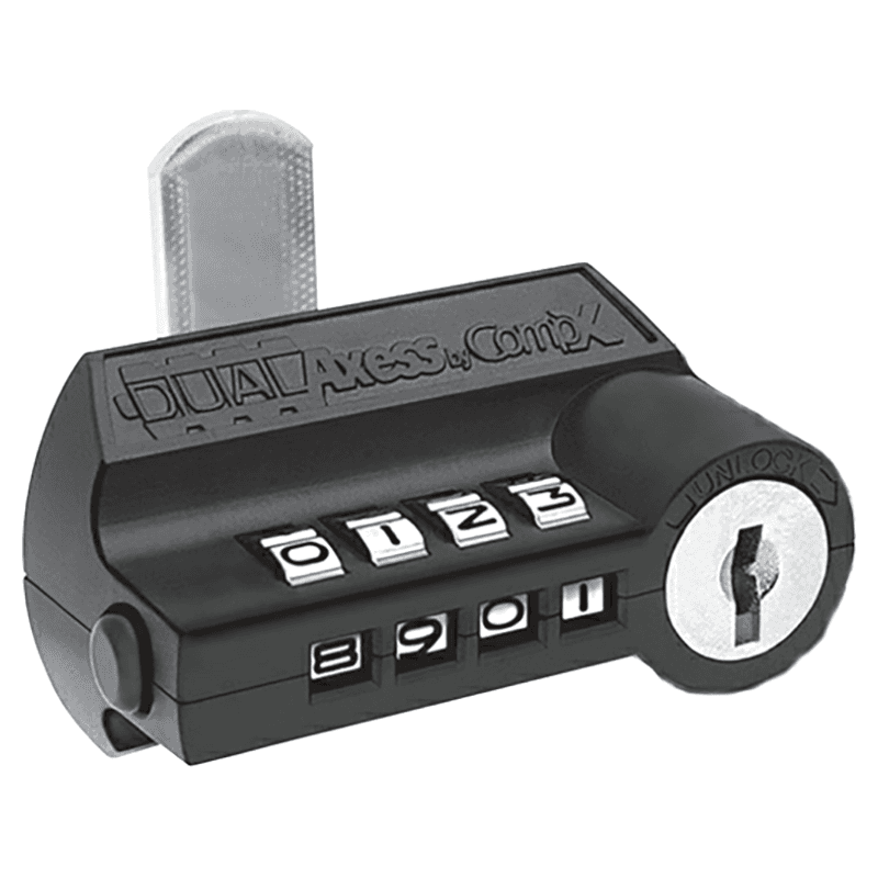 1-3/8" Dual Access Combination Cam Lock, Black, Keyed to 124 Key (10/Box) Main - Image