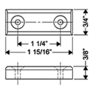 3/8" Bar Strike, White Alt 1 - Image