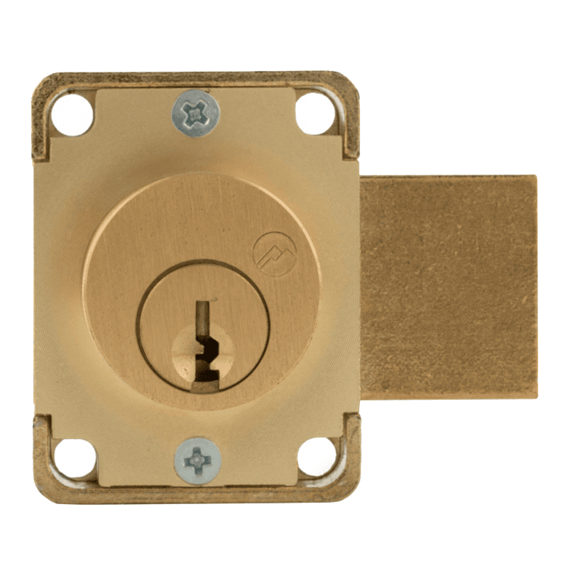 N Series Pin Tumbler Deadbolt Door Lock, Satin Brass, Keyed to KA101 Key, 7/8" Cylinder Length - Main Image