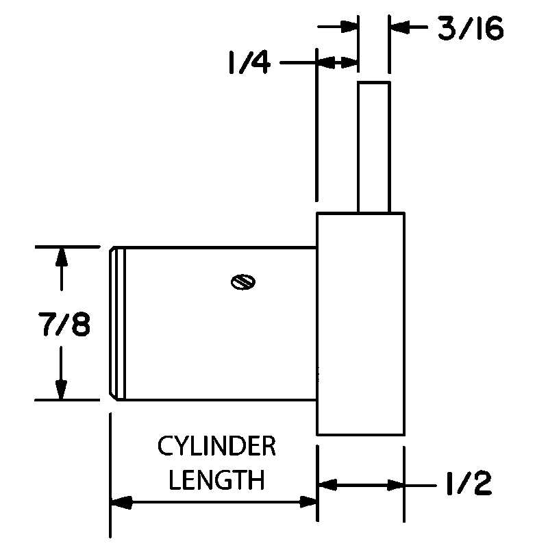 N Series Pin Tumbler Deadbolt Drawer Lock, Satin Chrome, Keyed to KA101 Key - Alt Image 2