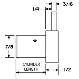 N Series Pin Tumbler Deadbolt Drawer Lock, Satin Chrome, Keyed to KA101 Key - Alt Image 2