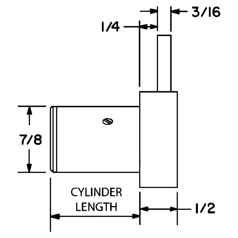 N Series Pin Tumbler Deadbolt Drawer Lock, Flat Black, Keyed to KA101 Key, 15/16" Cylinder Length - Alt Image 2