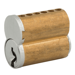 206 Series 6 Pin Core SFIC Cylinder, Satin Chrome, Keyway 1D - Main Image