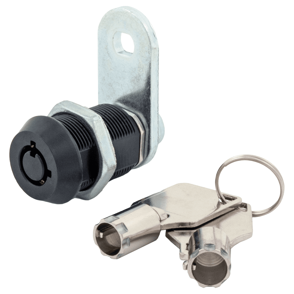 2400AM 7 Pin Tubular Cam Lock, Black, Keyed Different Main - Image
