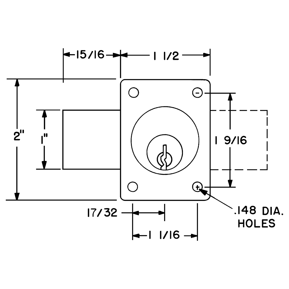 700 Schlage C Keyway Pin Tumbler Deadbolt Drawer Lock, Oil Rubbed Bronze, Custom Key, Cylinder Length 1-1/8" Alt 1 - Image