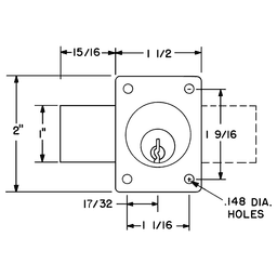 700 Schlage C Keyway Pin Tumbler Deadbolt Drawer Lock, Oil Rubbed Bronze, Custom Key, Cylinder Length 1-1/8" Alt 1 - Image