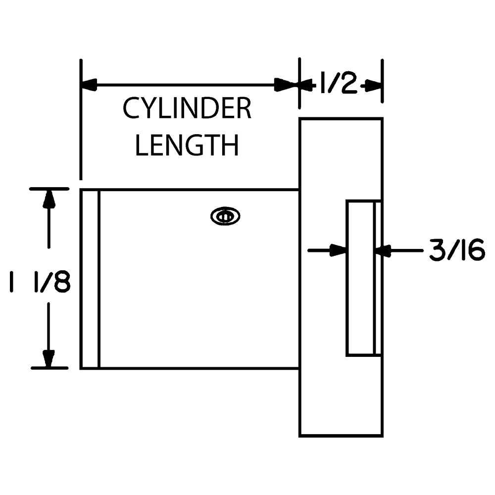 700 Schlage C Keyway Pin Tumbler Deadbolt Drawer Lock, Oil Rubbed Bronze, Custom Key, Cylinder Length 1-1/8" Alt 2 - Image