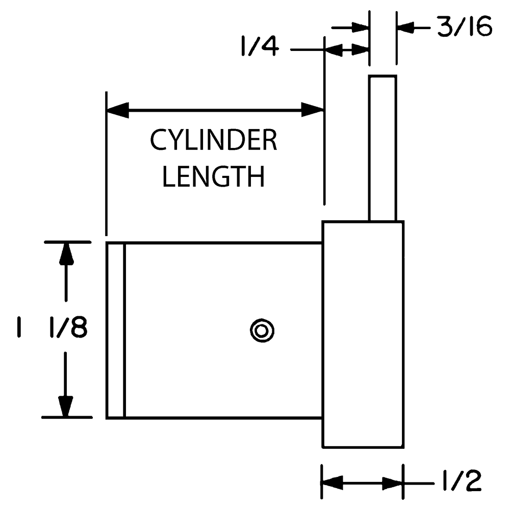 800 Schlage C Keyway  Pin Tumbler Deadbolt Drawer Lock, Oil Rubbed Bronze, Custom Key, Cylinder Length 1-3/8" Alt 2 - Image