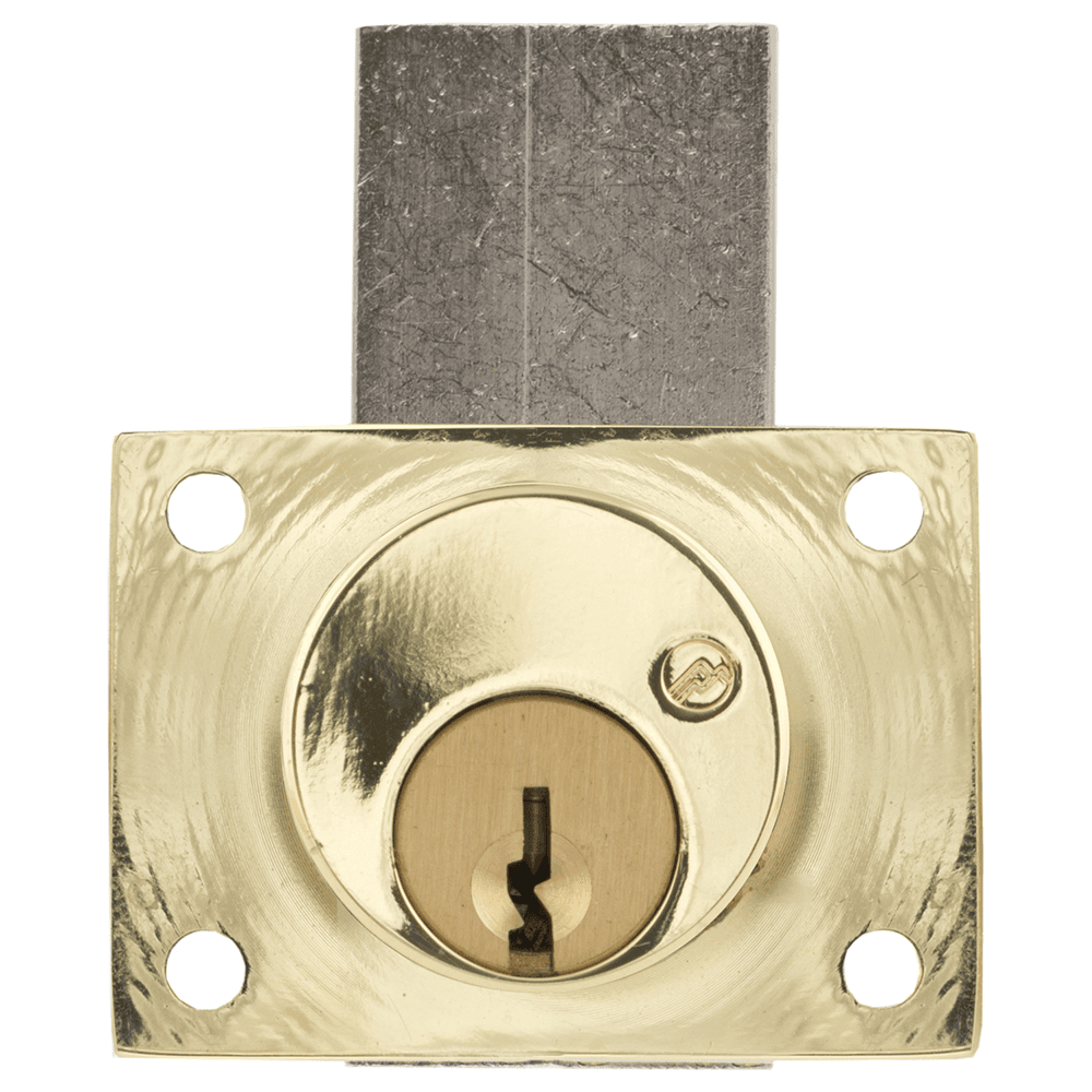 800 Schlage C Keyway Pin Tumbler Deadbolt Drawer Lock, Bright Brass, Custom Key, Cylinder Length 1-1/8" Main - Image