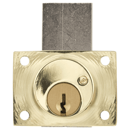 800 Schlage C Keyway Pin Tumbler Deadbolt Drawer Lock, Bright Brass, Custom Key, Cylinder Length 1-1/8" Main - Image