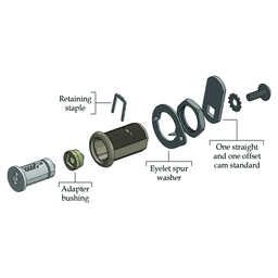 961 Disc Tumbler Cam Lock for Doors and Drawers Application, Bright Nickel, Keyed Different - Alt Image 2