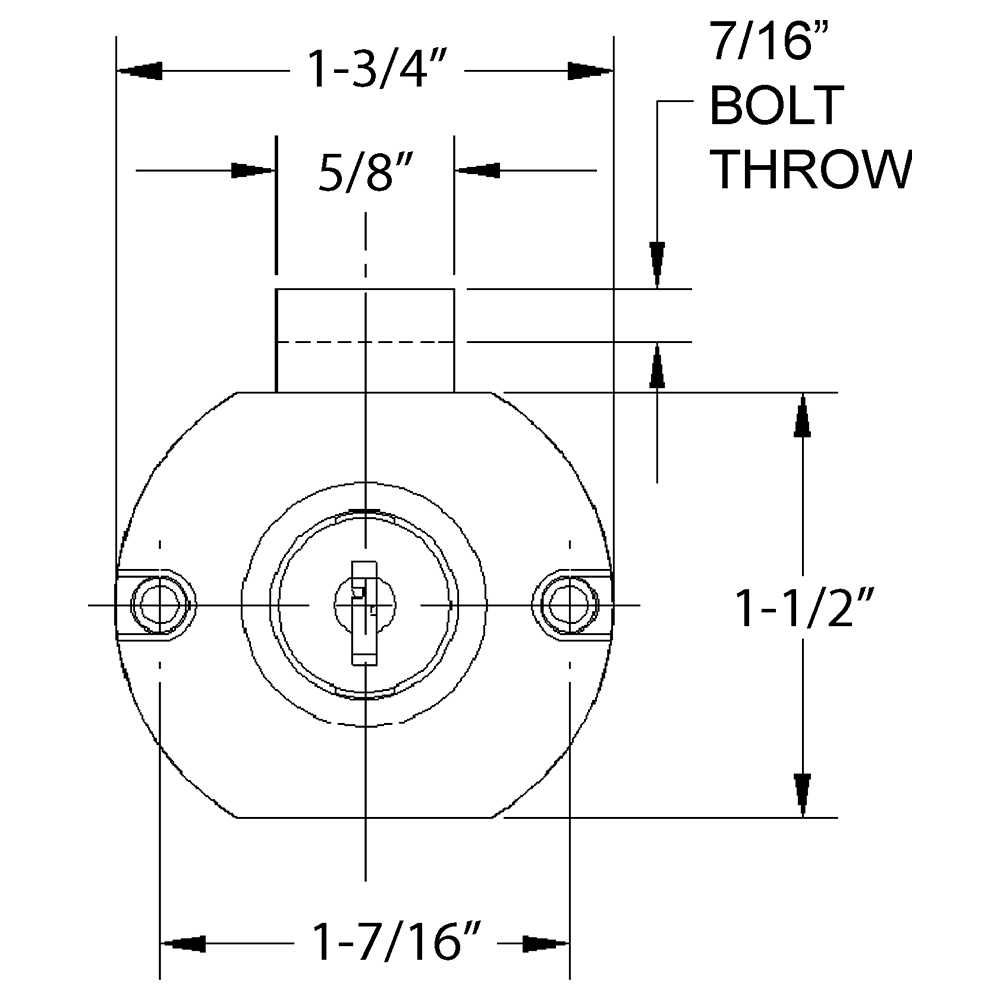 Cascade 15/16" 5-Disc Tumbler Deadbolt Lock for Drawers, Bright Nickel, Keyed Different Alt 1 - Image
