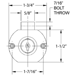 Cascade 15/16" 5-Disc Tumbler Deadbolt Lock for Drawers, Bright Nickel, Keyed Different Alt 1 - Image