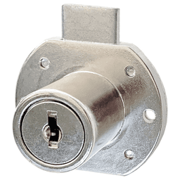 Cascade 1-3/16" 5-Disc Tumbler Deadbolt Lock for Drawers, Bright Nickel, Keyed Different Main - Image