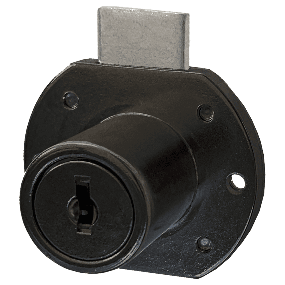 Cascade 1-3/16" 5-Disc Tumbler Deadbolt Lock for Drawers, Matte Black, Keyed Different Main - Image
