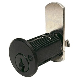 DCN N Series Pin Tumbler Cam Lock for 7/8" Material Thickness, Flat Black, Keyed to KA103 Key - Main Image