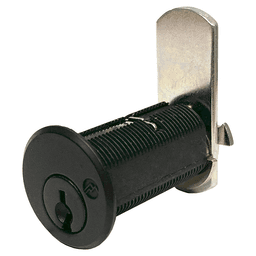 DCN N Series Pin Tumbler Cam Lock for 1-1/8" Material Thickness, Flat Black, Keyed to KA915 Key - Main Image