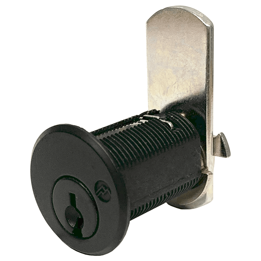 DCN N Series Pin Tumbler Cam Lock for 1-1/8" Material Thickness, Flat Black, Custom Keyed Main - Image