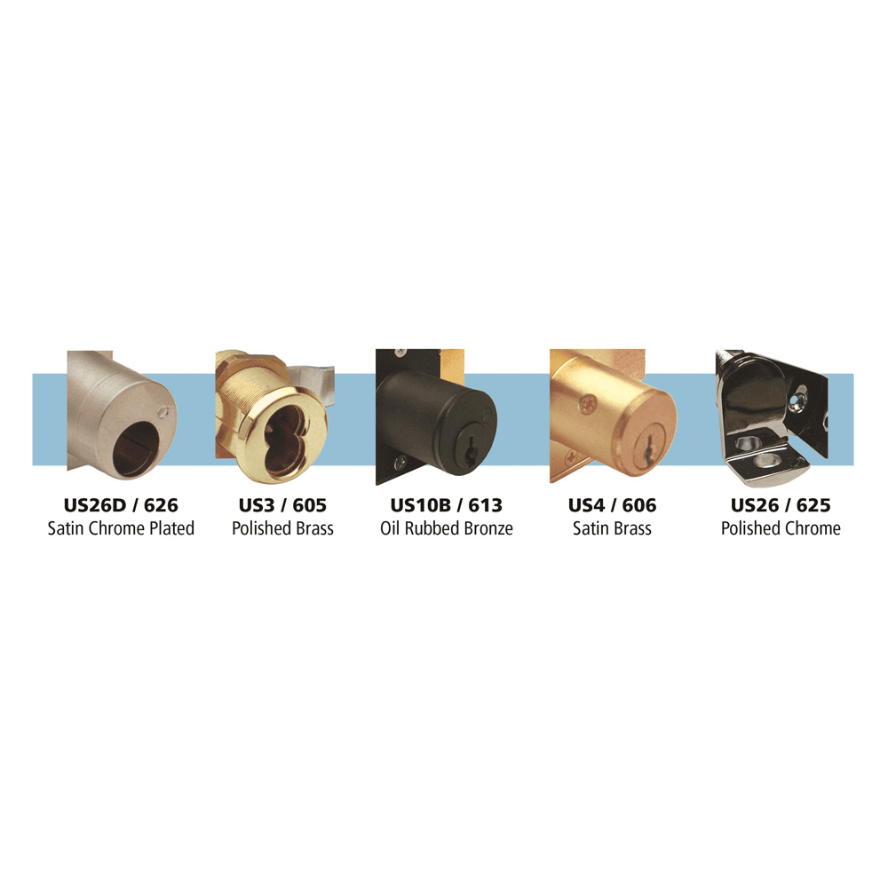 DCN N Series Pin Tumbler Cam Lock for 1-1/2" Material Thickness, Satin Chrome, Keyed to KA101 Key - Alt Image 1
