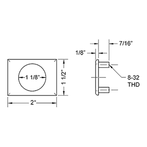 1/8" Thick Through Bolt Plate, Stain Chrome Alt 1 - Image