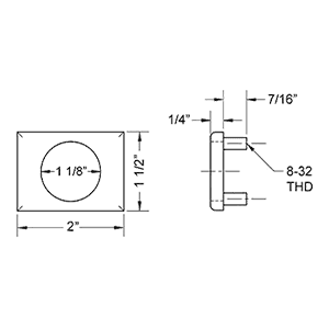 1/4" Thick Through Bolt Plate, Stain Chrome Alt 1 - Image