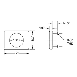 1/4" Thick Through Bolt Plate, Stain Chrome Alt 1 - Image