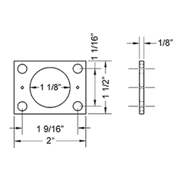 Through Bolt Plate Spacer/Template for 1-1/8" Barrel Diameter Locks, Bright Brass Alt 1 - Image