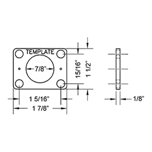 Through Bolt Plate Spacer/Template for 7/8" Barrel Diameter Locks, Bright Brass Alt 1 - Image
