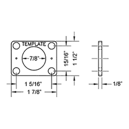 Through Bolt Plate Spacer/Template for 7/8" Barrel Diameter Locks, Bright Brass Alt 1 - Image