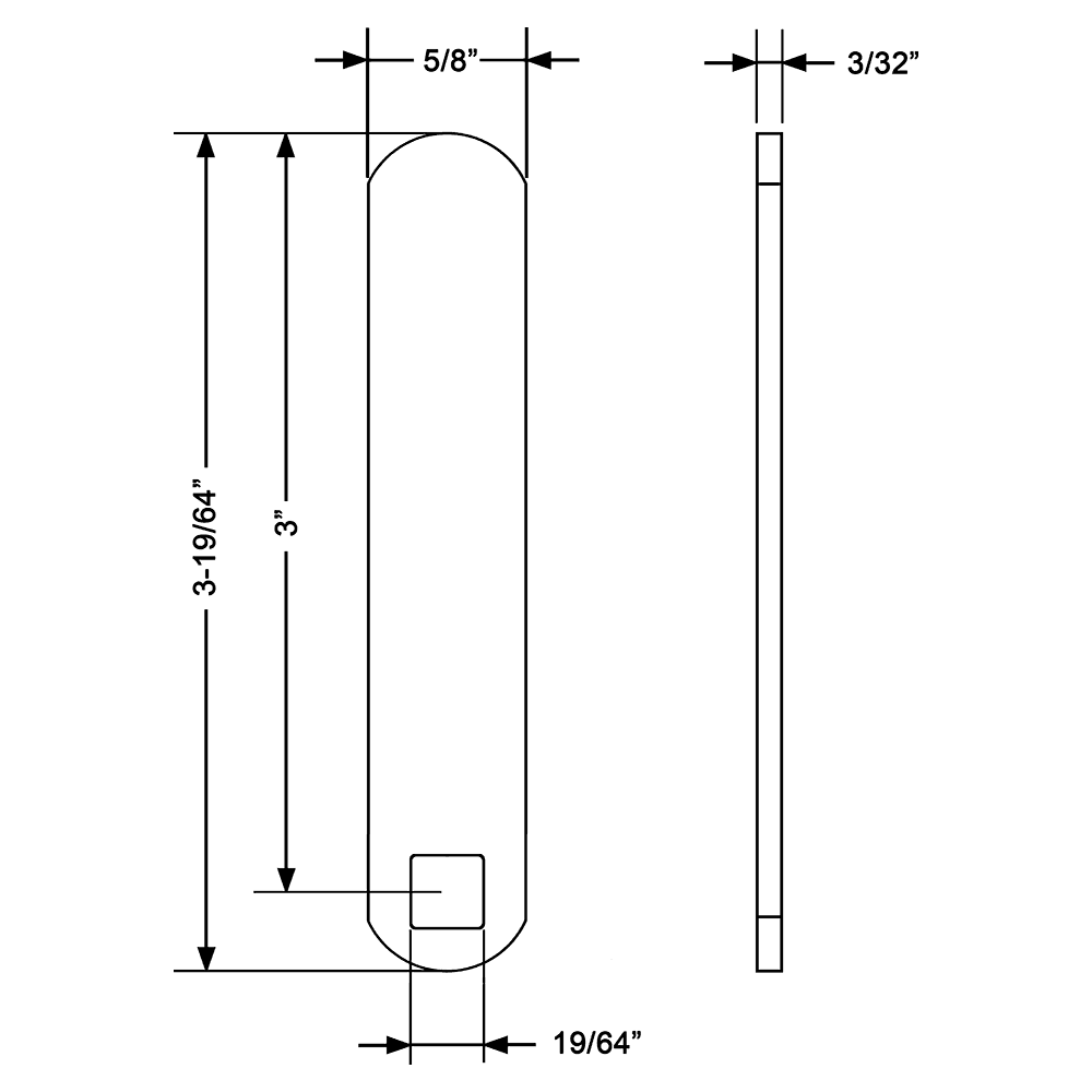 3-19/64" Disc Tumbler Straight Cam - Alt Image 1