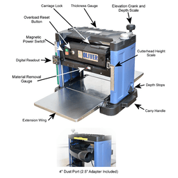 Oliver 121/2" 2HP/1 Phase Thickness Planer with BYRD Cutterhead Alt 3 - Image