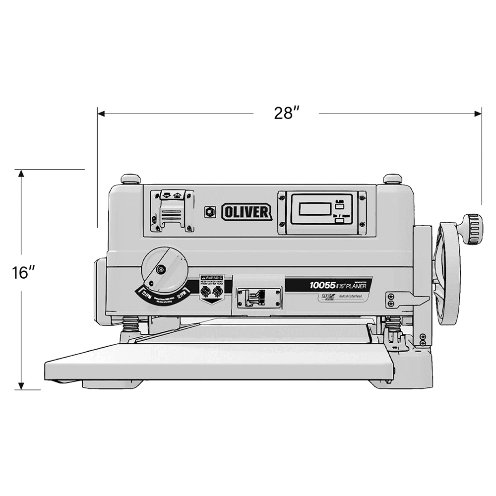 Oliver 15" Planer with Helical Cutterhead, 2.5HP/1 Phase Alt 14 - Image