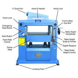 Oliver 22" Planer with Helical Cutterhead, 7.5HP/1 Phase Alt 2 - Image