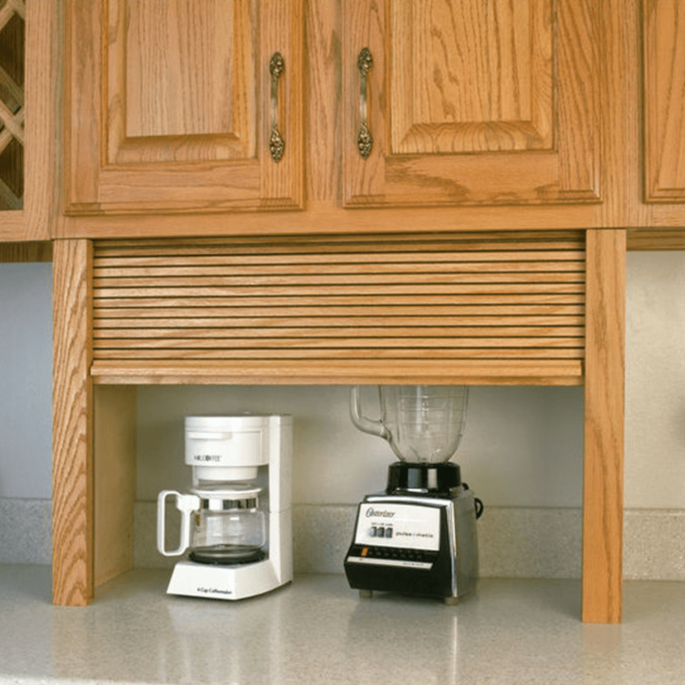 A0160 30" Wood Veneer Straight Appliance Garage, Maple - Alt Image 1