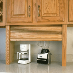 A0160 30" Wood Veneer Straight Appliance Garage, Red Oak - Alt Image 1