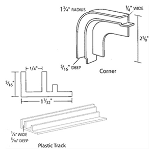 Flush&#45;Mount Corner Tambour Track, White (50/box) - Alt Image 1