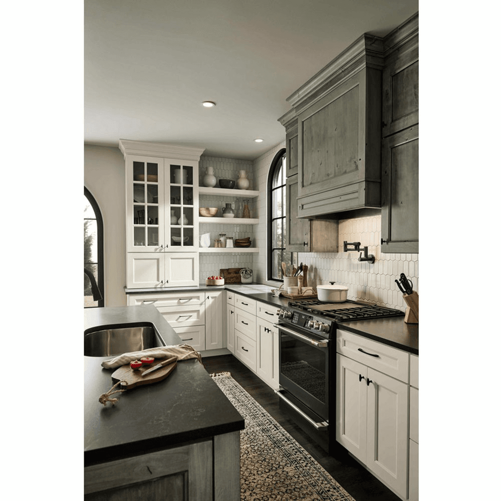 30" x 30" Estate Silver-Metallic Canopy Range Hood with Broan Liner, Maple Alt 2 - Image